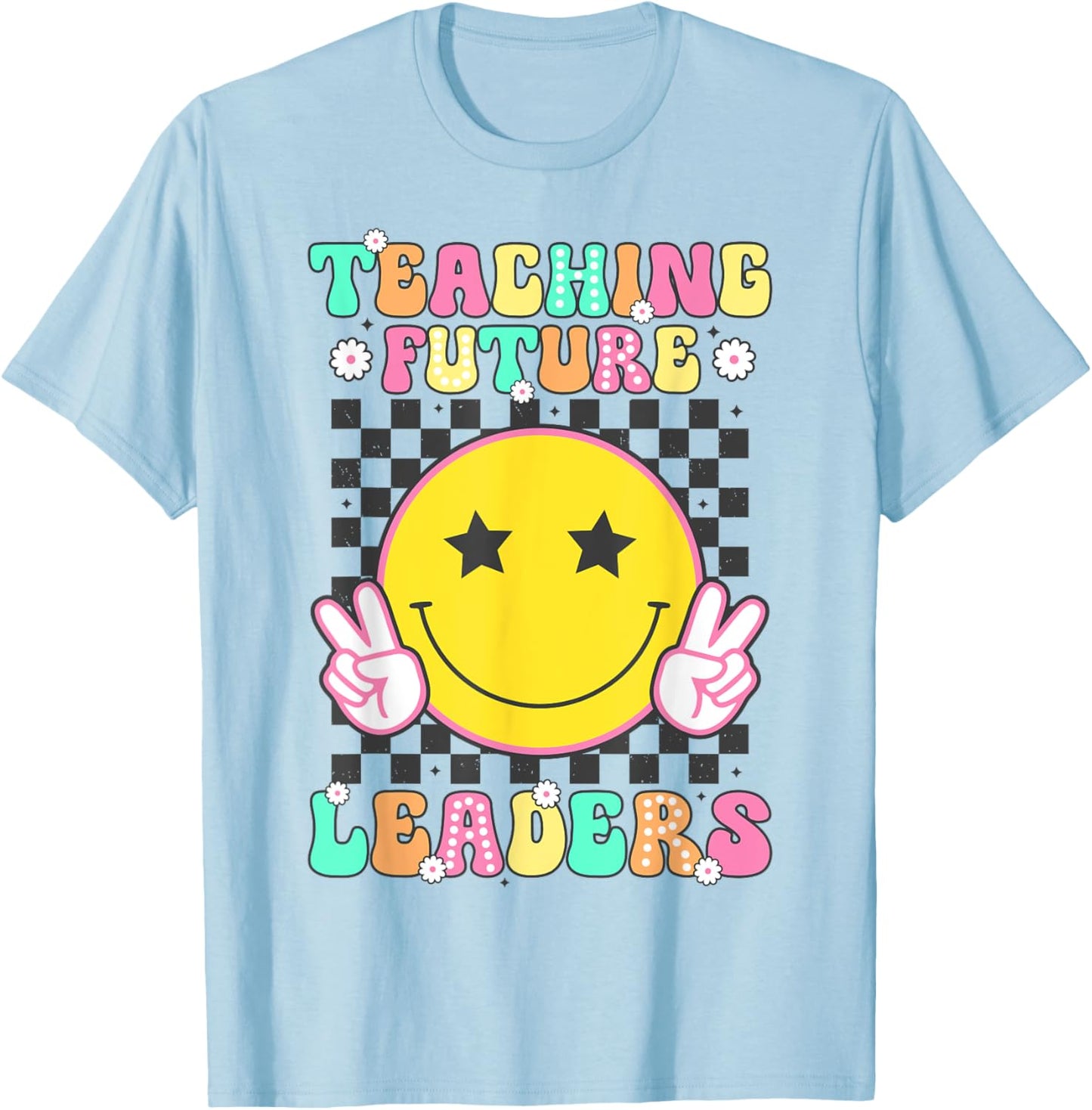 Groovy Teacher Retro Teaching Future Leaders Back To School Women Kids T-Shirt - T-Shirt | Light Blue