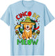 Cinco De Meow Funny Cinco De Mayo Cat Party T-Shirt - T-Shirt | Light Blue