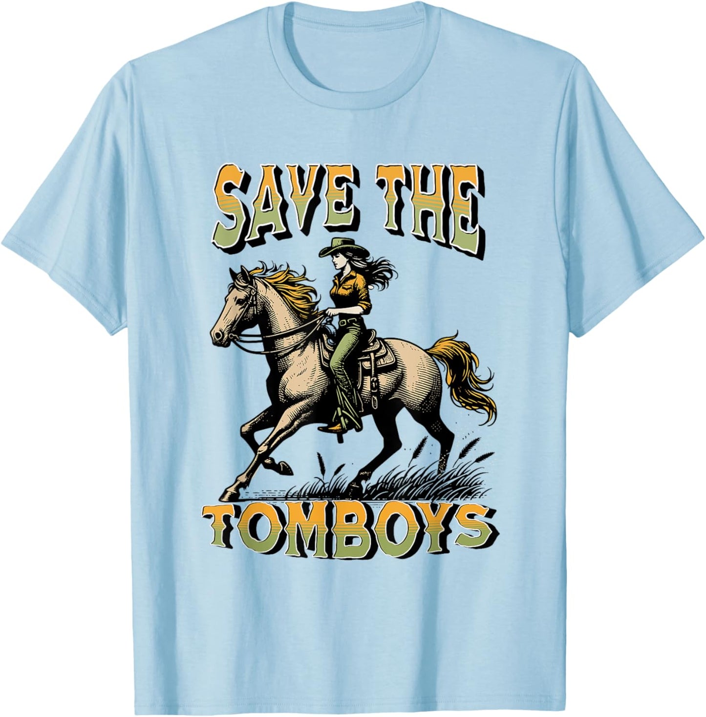 Save The Tomboys T-Shirt - T-Shirt | Light Blue