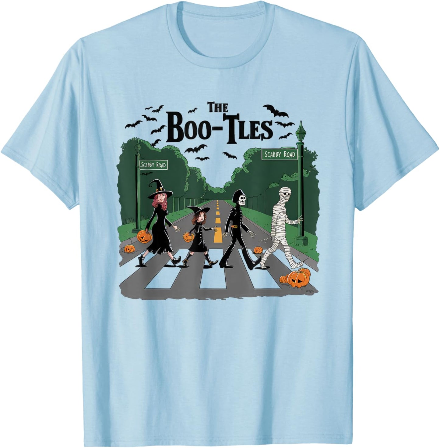 The Boo-tles Scabby Road Funny Band Parody Halloween T-Shirt - T-Shirt | Light Blue