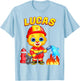Firefighter Lucas | for Toddler, Boys, Girls Firefighter Small T-Shirt - T-Shirt | Light Blue