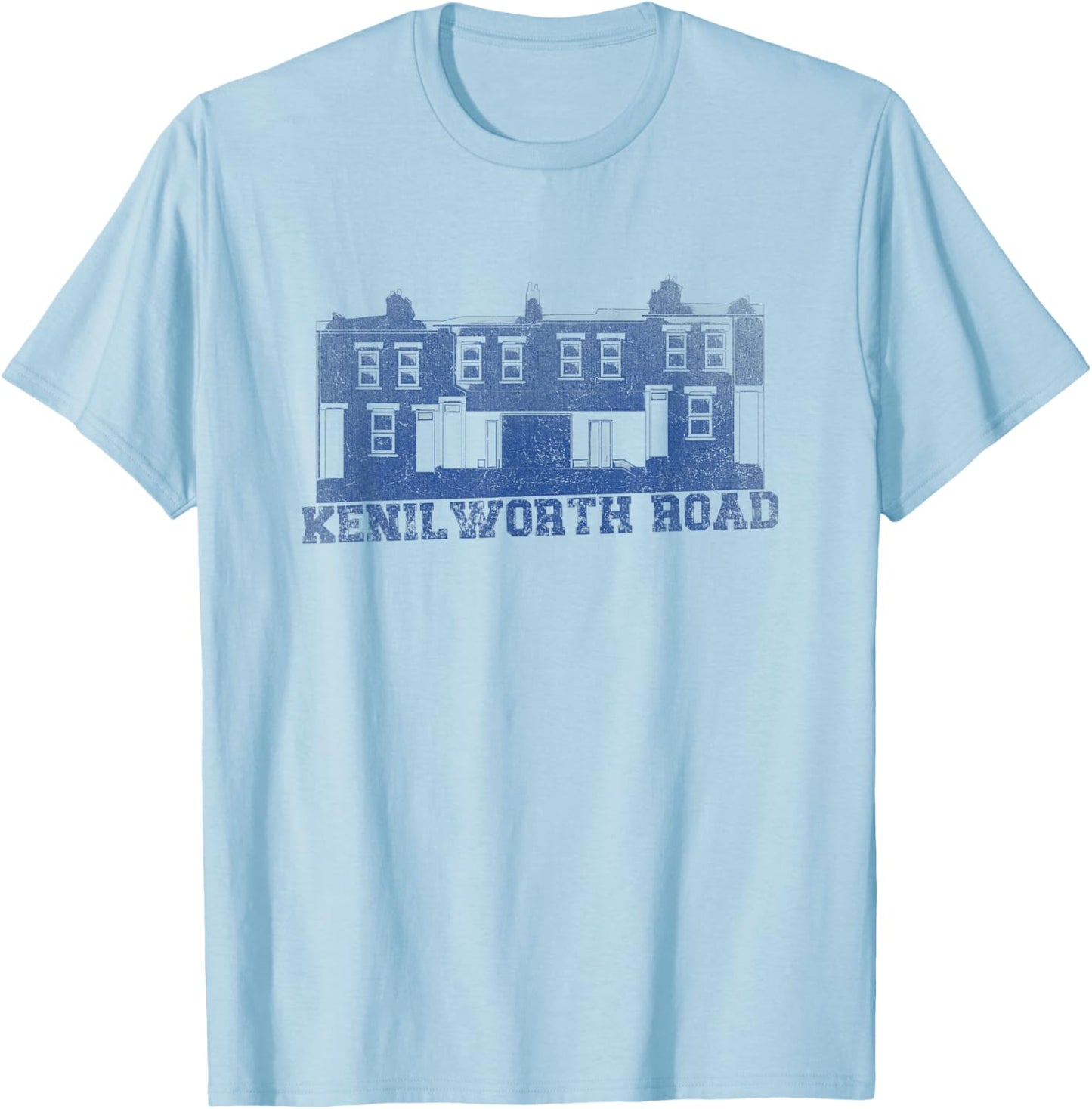 TerraceTees Luton Town Kenilworth Road - Men's Grey Small Classic Fit Short Sleeve Football Club T-Shirt - T-Shirt | Light Blue