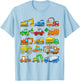 Digger Truck Boys Toddlers Kids Trucks Construction Vehicles T-Shirt - T-Shirt | Light Blue
