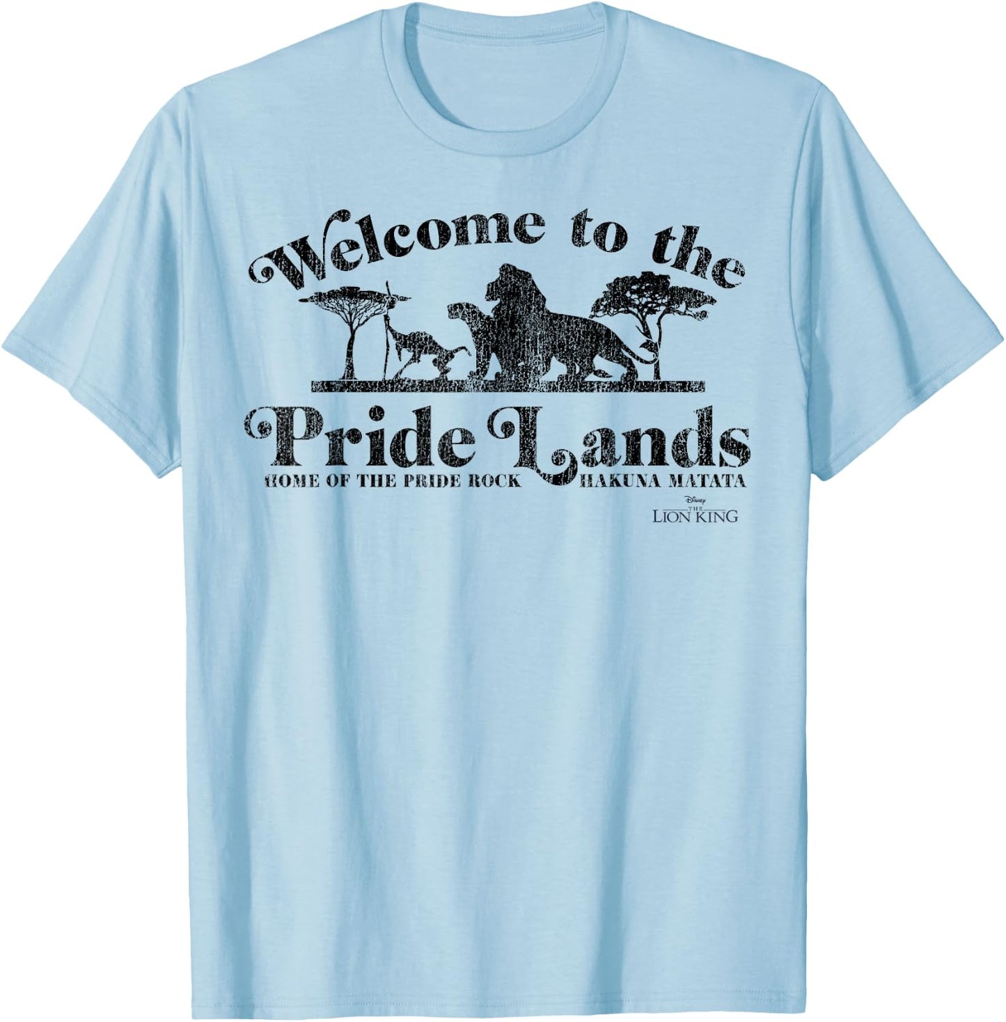 Disney The Lion King Welcome To The Pride Lands Silhouette T-Shirt - T-Shirt | Light Blue