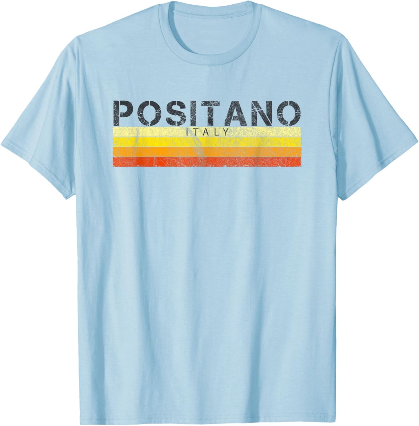 Vintage Retro 70s 80s Positano Italy T-Shirt - T-Shirt | Light Blue