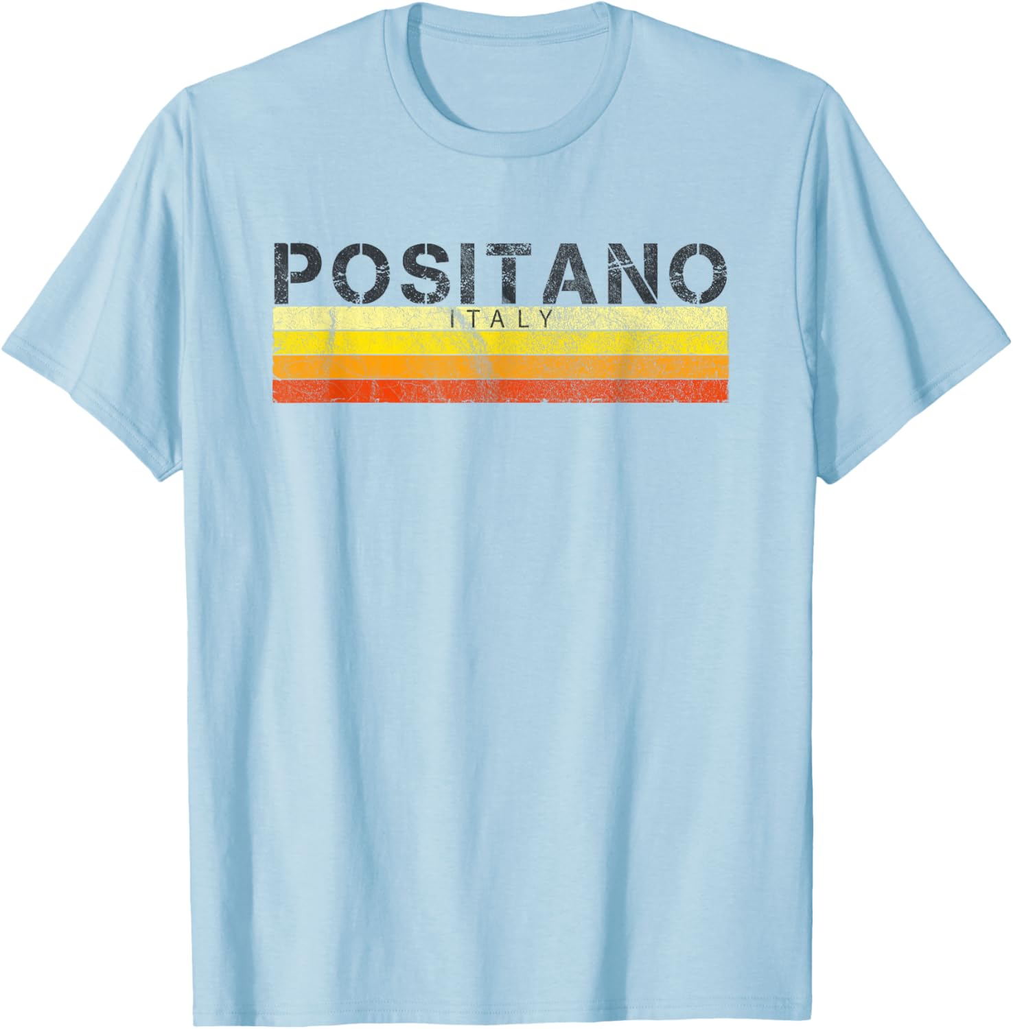 Vintage Retro 70s 80s Positano Italy T-Shirt - T-Shirt | Light Blue