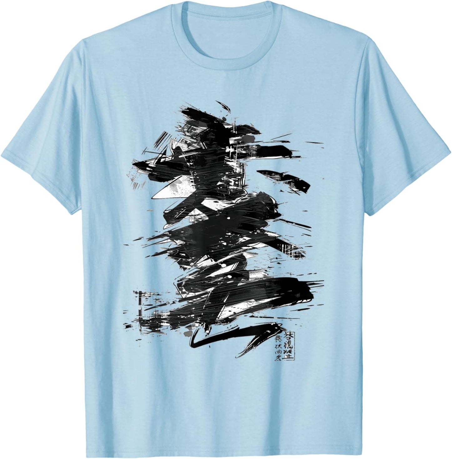 Anime Manga Abstract Japan Drawing Illustration Text Anime , white, S T-Shirt - T-Shirt | Light Blue