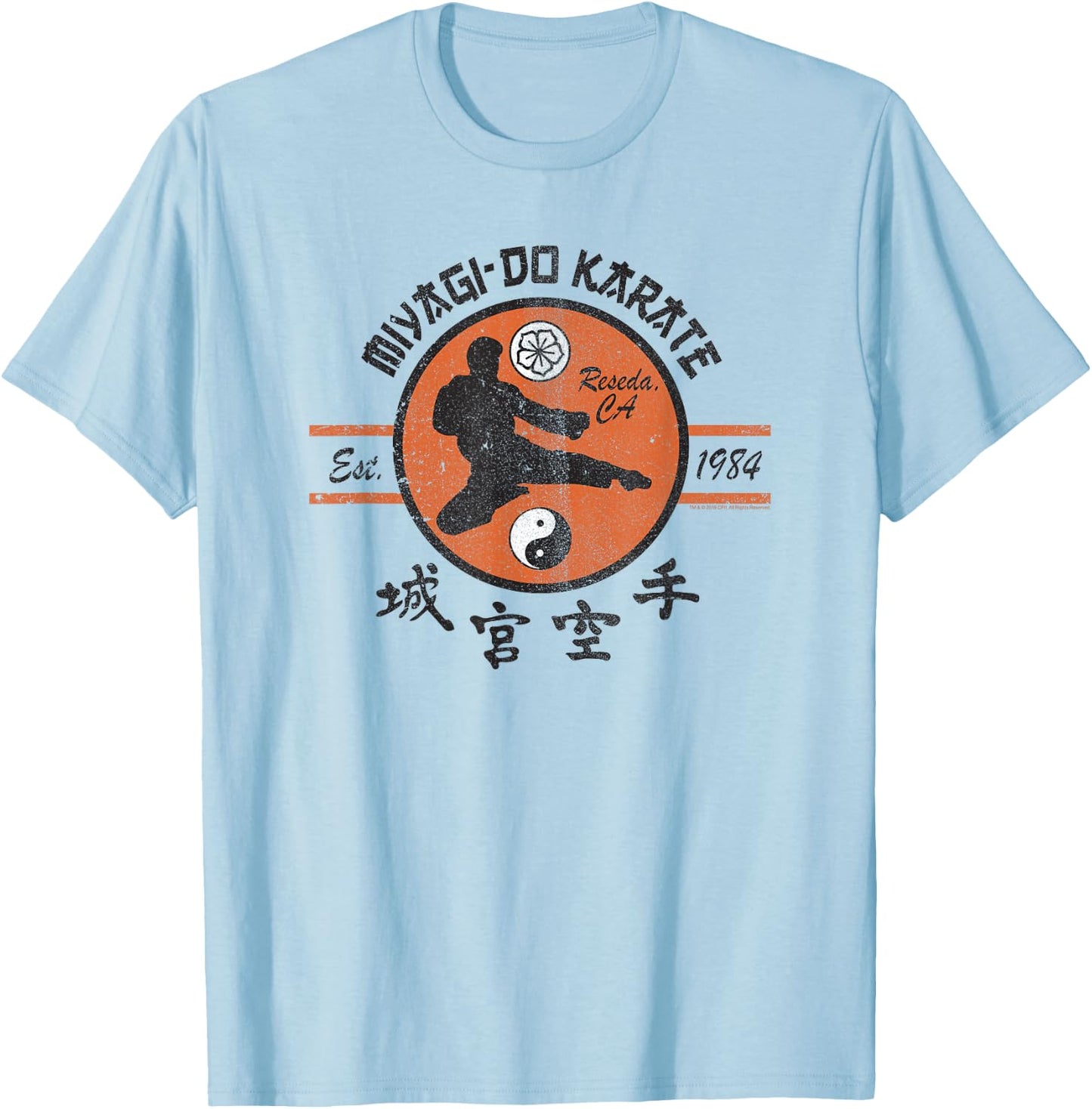 The Karate Kid Vintage Miyagi-Do Karate Logo Movie T-Shirt - T-Shirt | Light Blue