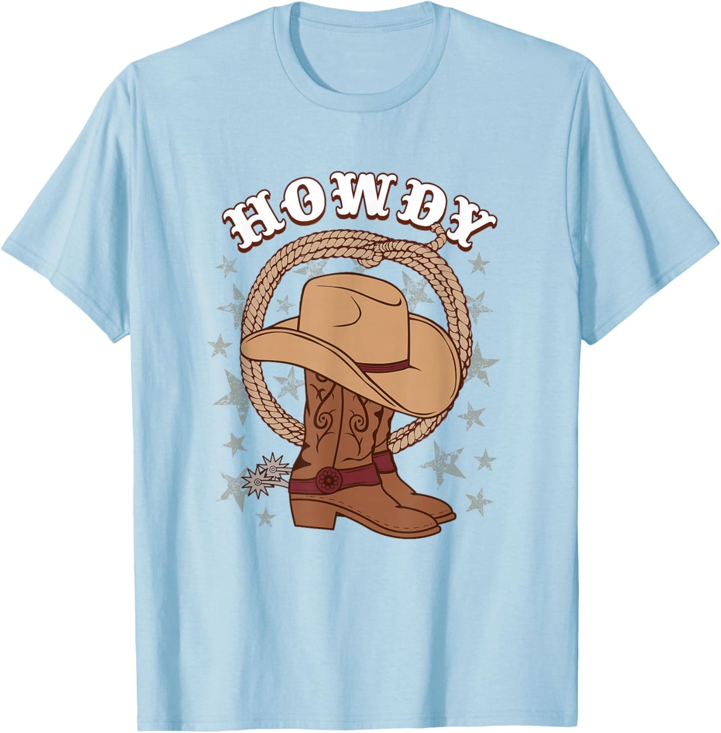 American Western Howdy Gear for Cowboys & Cowgirls Howdy Funny Cowboy Boots Hat Texas Rodeo Country Western T-Shirt - T-Shirt | Light Blue