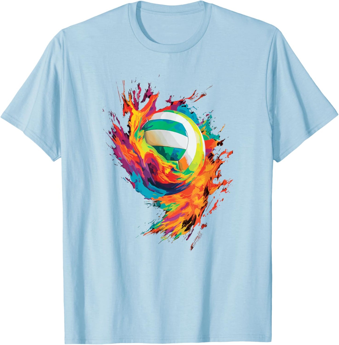 Colorful Volleyball volleyball player Girls Woman Teen T-Shirt - T-Shirt | Light Blue