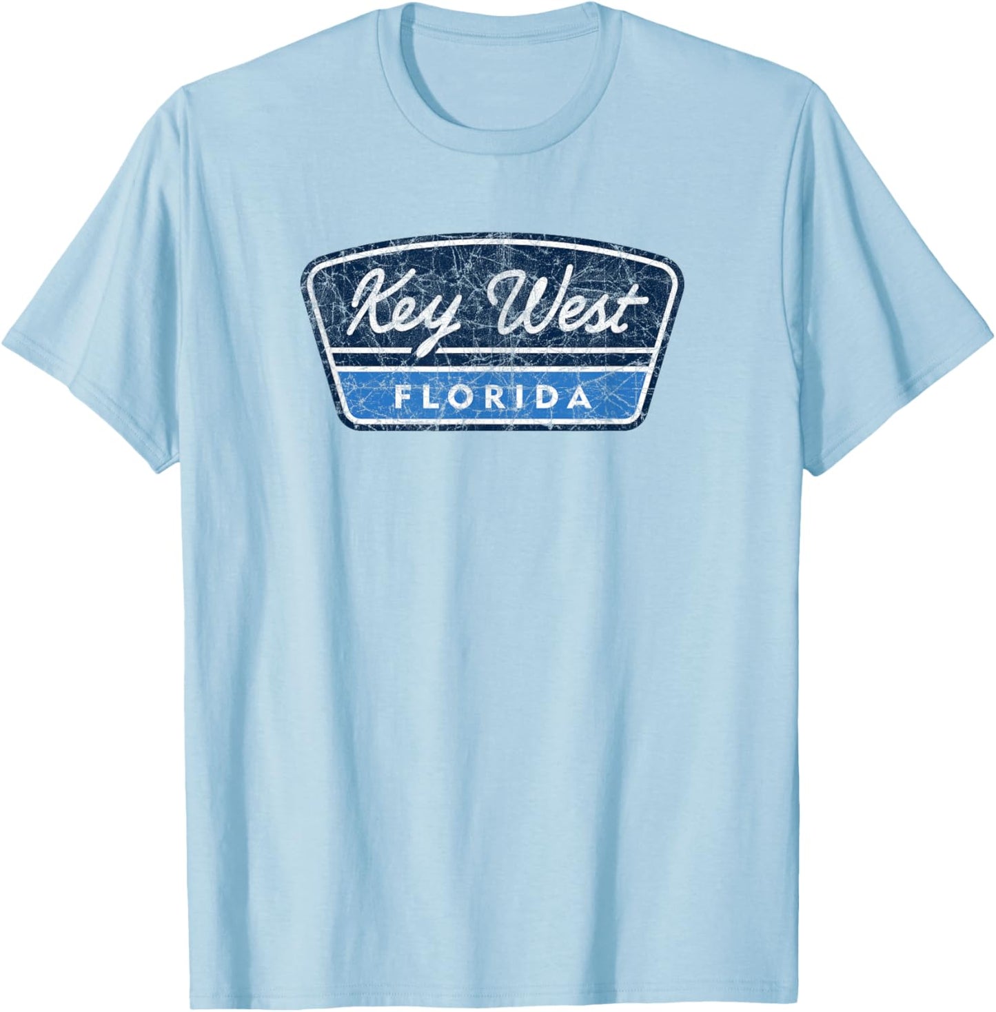 Vintage Key West Florida Souvenir Retro Throwback Script T-Shirt - T-Shirt | Light Blue