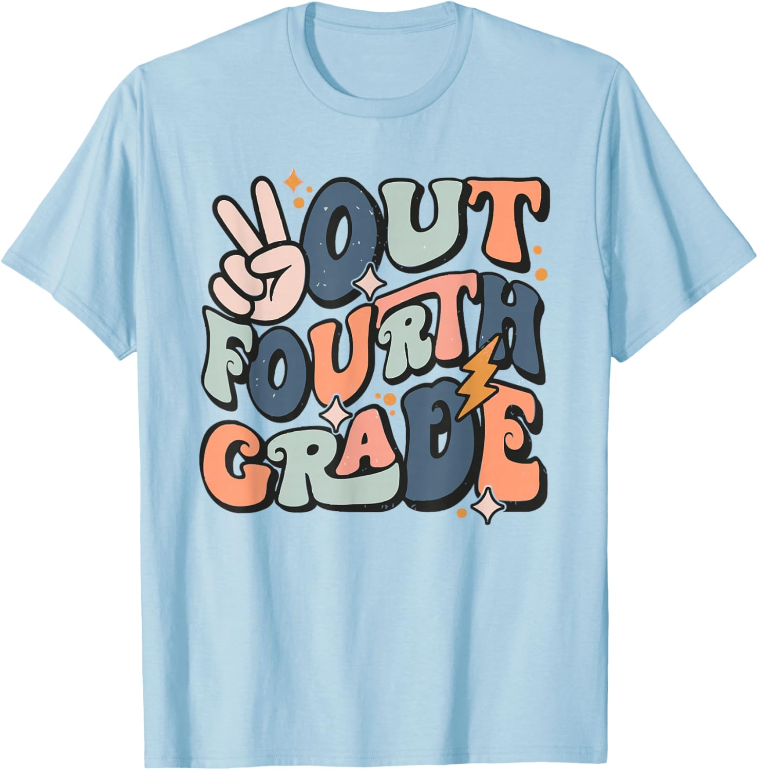 Last Day Of 4th Grade Peace Out Fourth Grade Graduation T-Shirt - T-Shirt | Light Blue