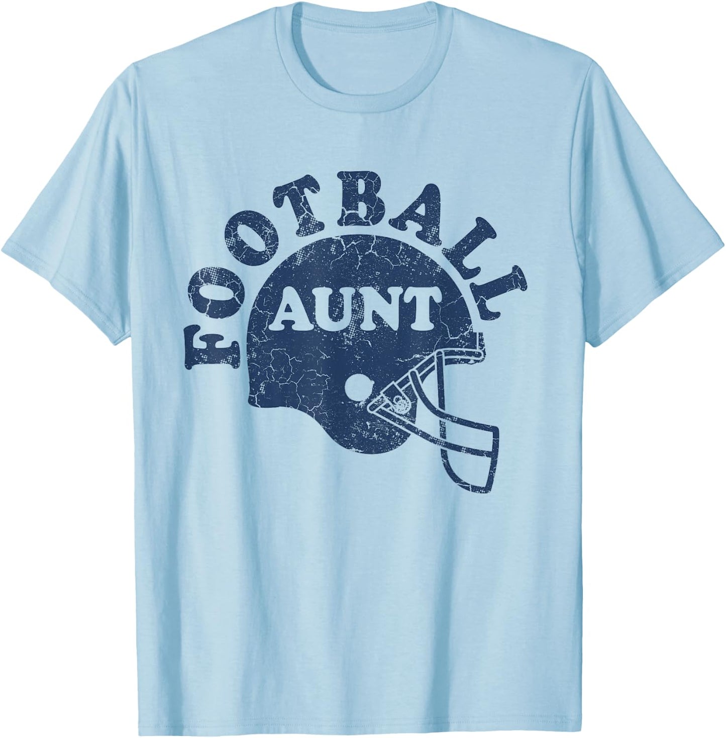 Football Aunt Blue Helmet Game Day Auntie T-Shirt - T-Shirt | Light Blue