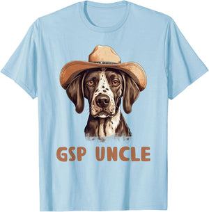 Cute GSP Uncle Dog Lover Gift German Shorthaired Pointer T-Shirt - T-Shirt | Light Blue