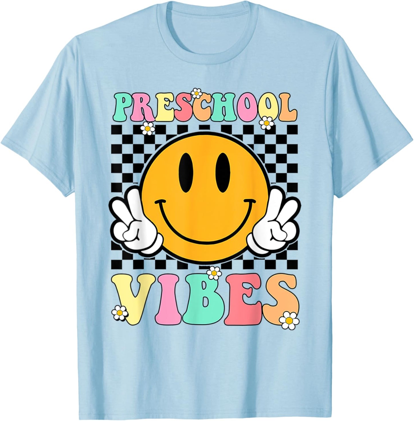 Preschool Vibes Back To School First Day Teachers Kids T-Shirt - T-Shirt | Light Blue