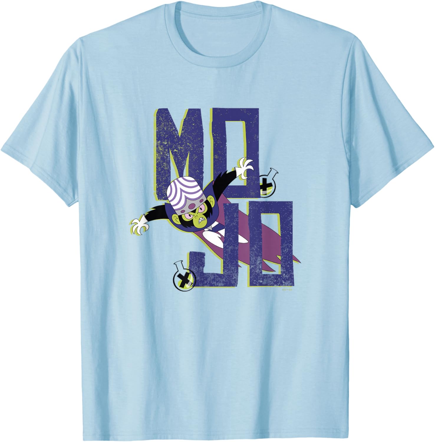 Power Puff Girls Mojo Jojo Evil Crazy Chemical X Mojo T-Shirt - T-Shirt | Light Blue