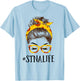 Messy Hair Bun STNA Life Sunflowers headband Mothers Day T-Shirt - T-Shirt | Light Blue