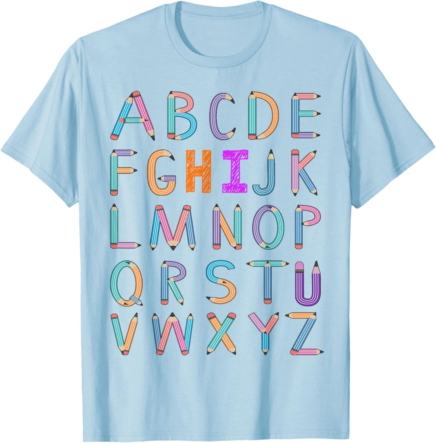 back to school Kindergarten Alphabet ABC Teacher Women kids T-Shirt - T-Shirt | Light Blue