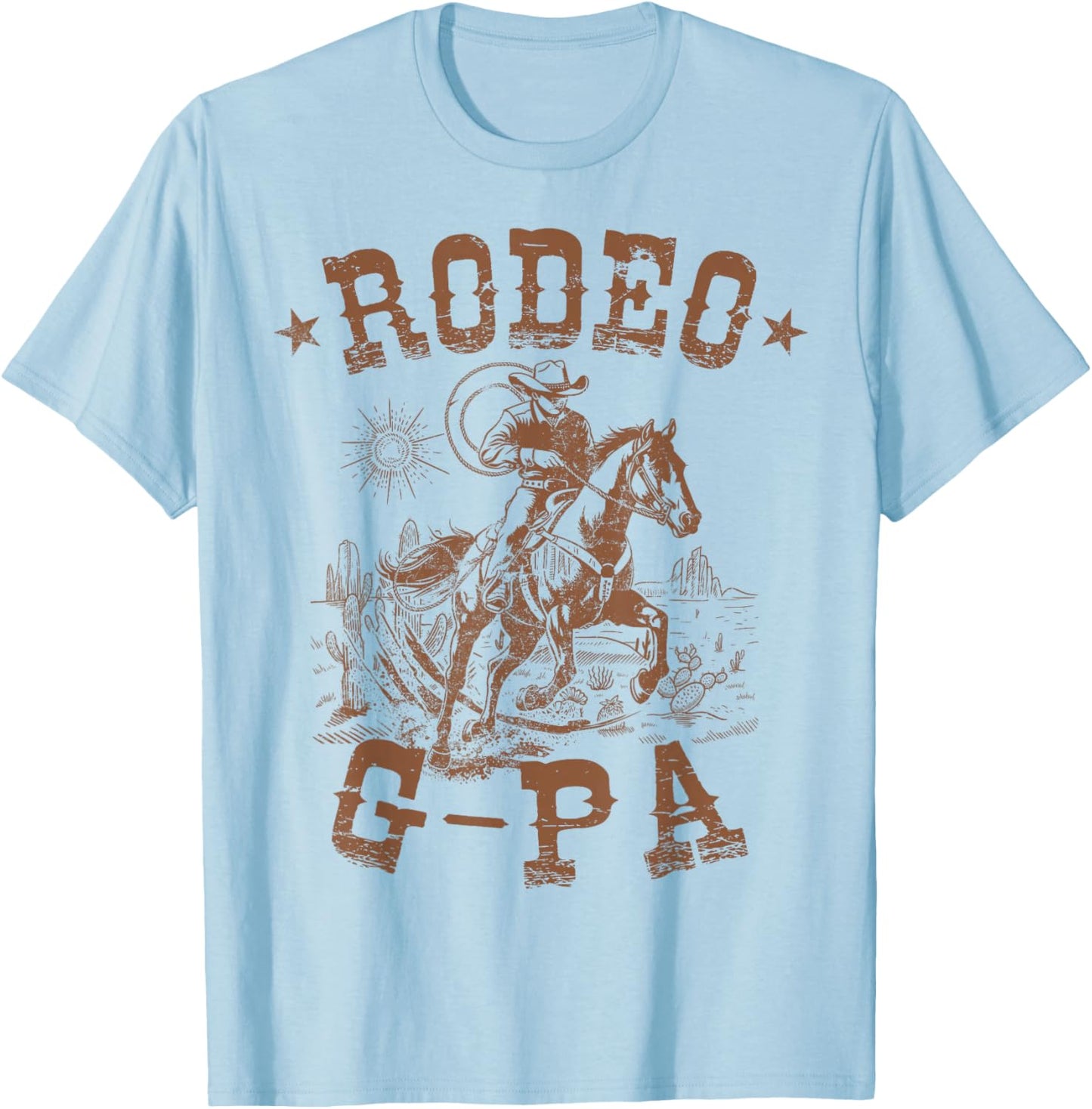 Rodeo G-Pa Western Cowboy Family Matching Father's Day T-Shirt - T-Shirt | Light Blue