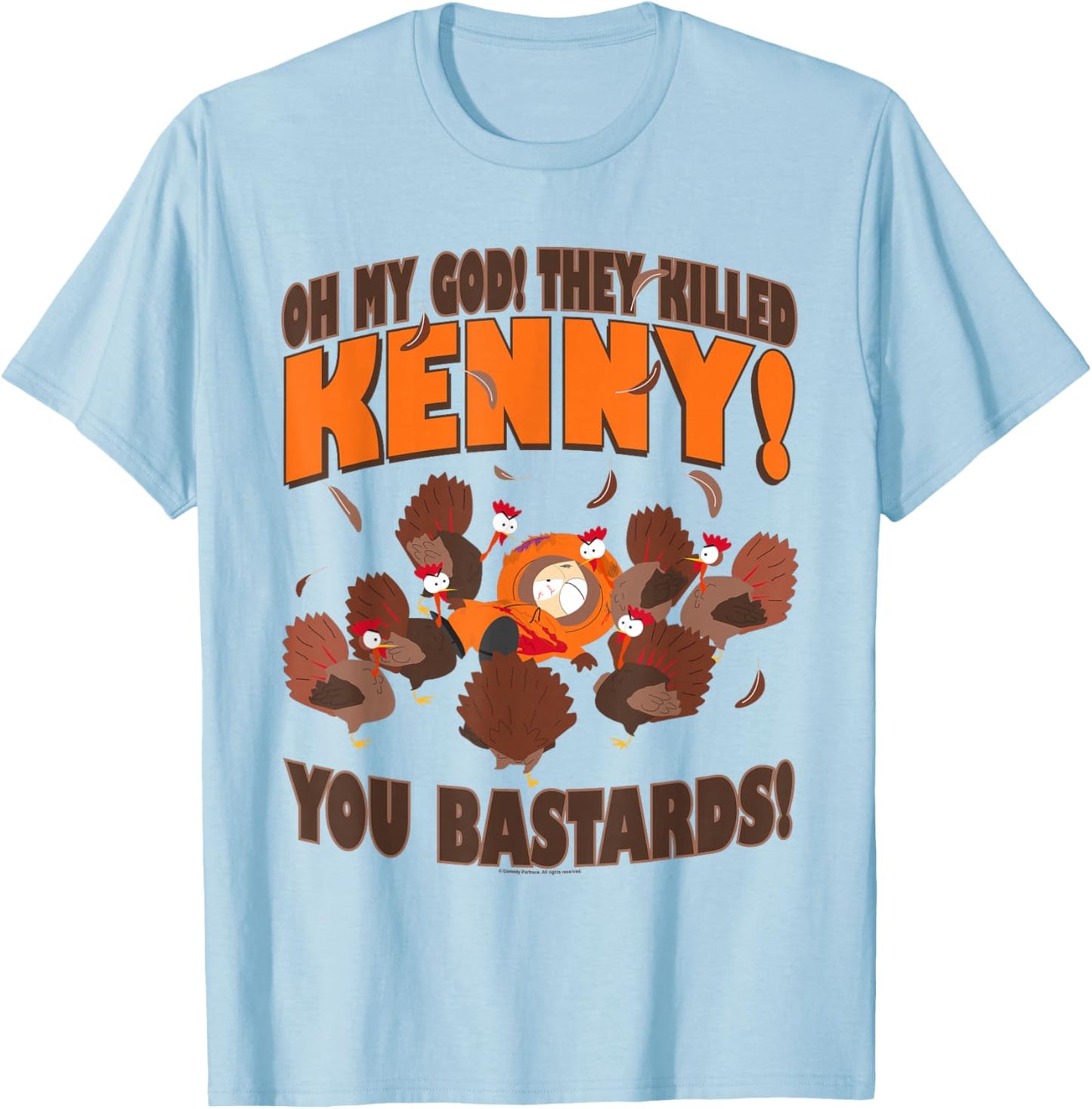 South Park You Killed Kenny Thanksgiving T-Shirt - T-Shirt | Light Blue