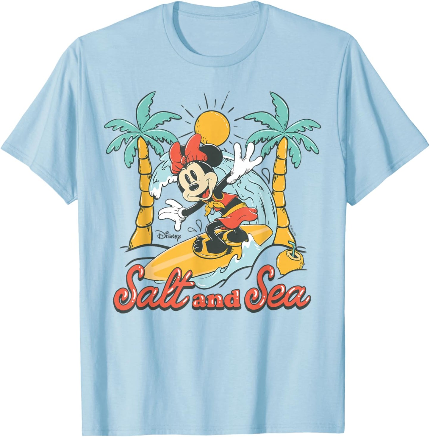 Minnie Mouse - Salt And Sea Summer Surf Graphic T-Shirt - T-Shirt | Light Blue