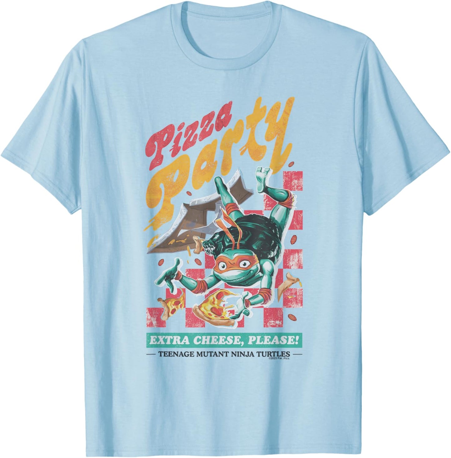 Teenage Mutant Ninja Turtles: Mutant Mayhem Mikey Pizza T-Shirt - T-Shirt | Light Blue
