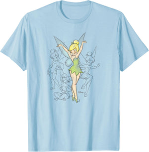 Tinker Bell - Tinker Bell Sketches T-Shirt - T-Shirt | Light Blue
