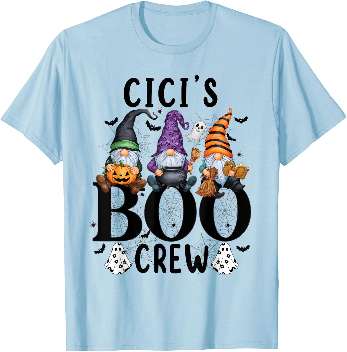 Gnome Cici's Boo Crew , Shirt for Grandma Mom T-Shirt - T-Shirt | Light Blue
