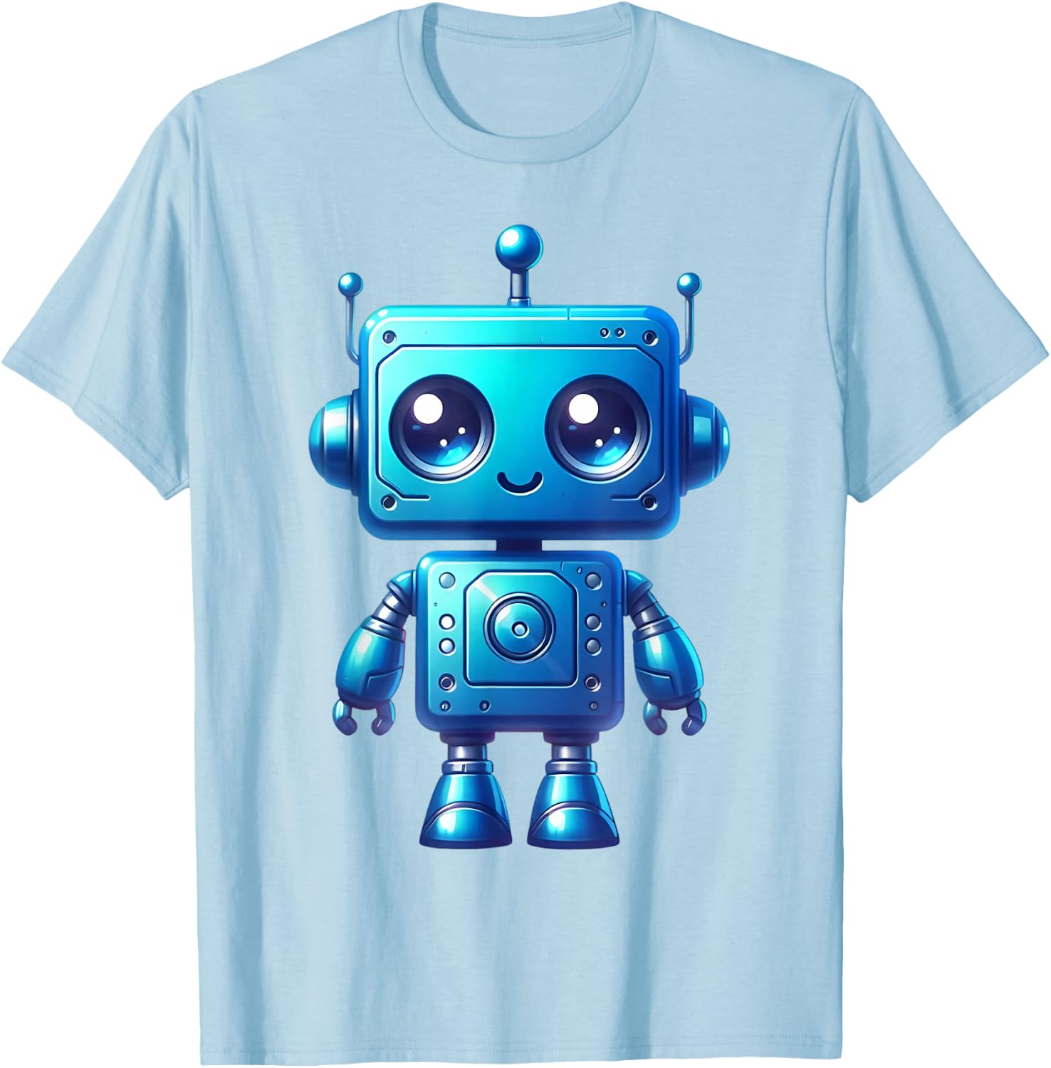 Funny Bleu Robot Robotic Kids Boy Costume T-Shirt - T-Shirt | Light Blue