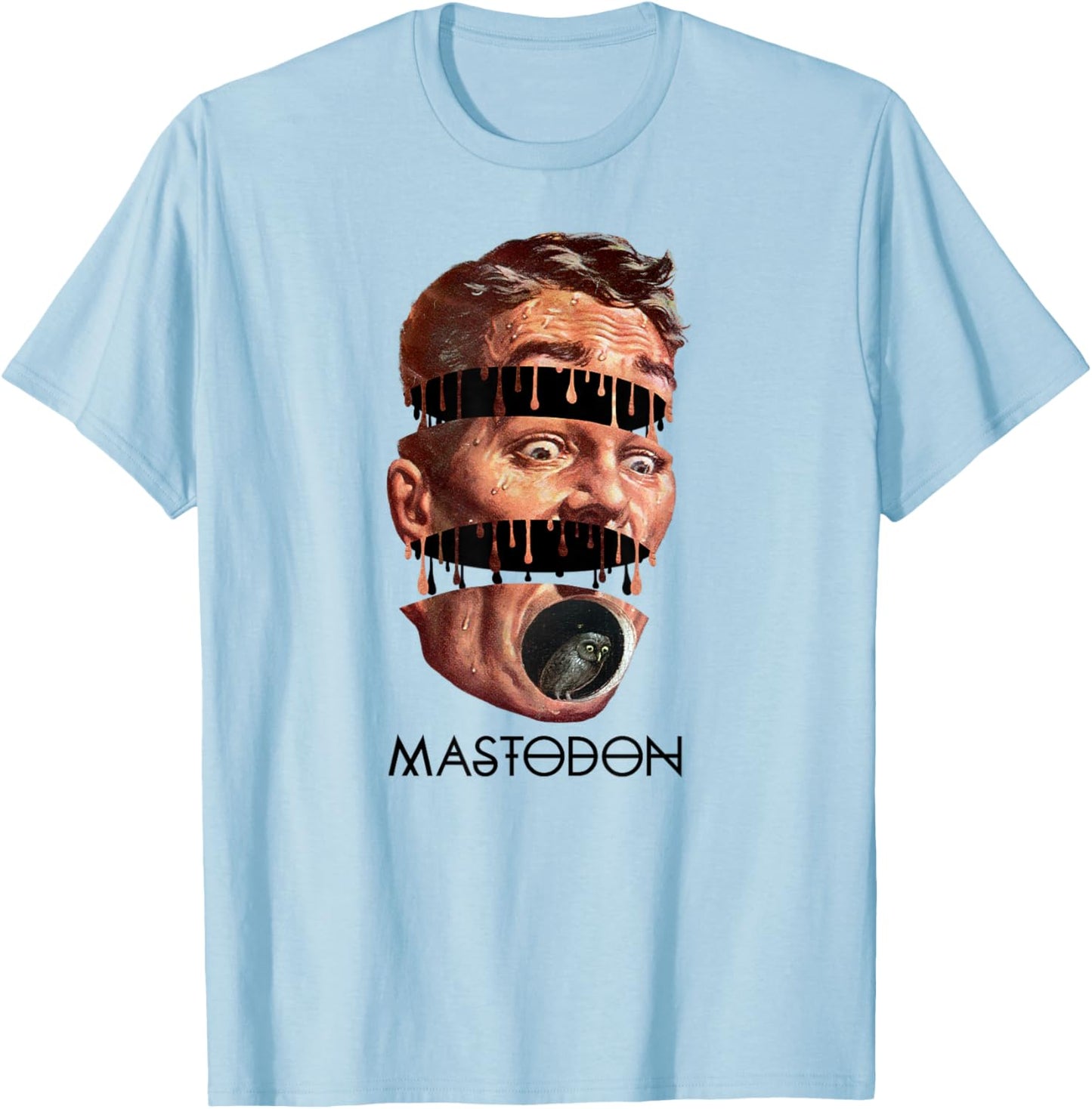Mastodon – Head Split Owl T-Shirt - T-Shirt | Light Blue