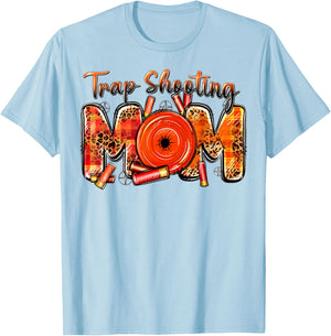 Trap Shooting Mom Western Leopard Mother's Day Hunting Gifts T-Shirt - T-Shirt | Light Blue
