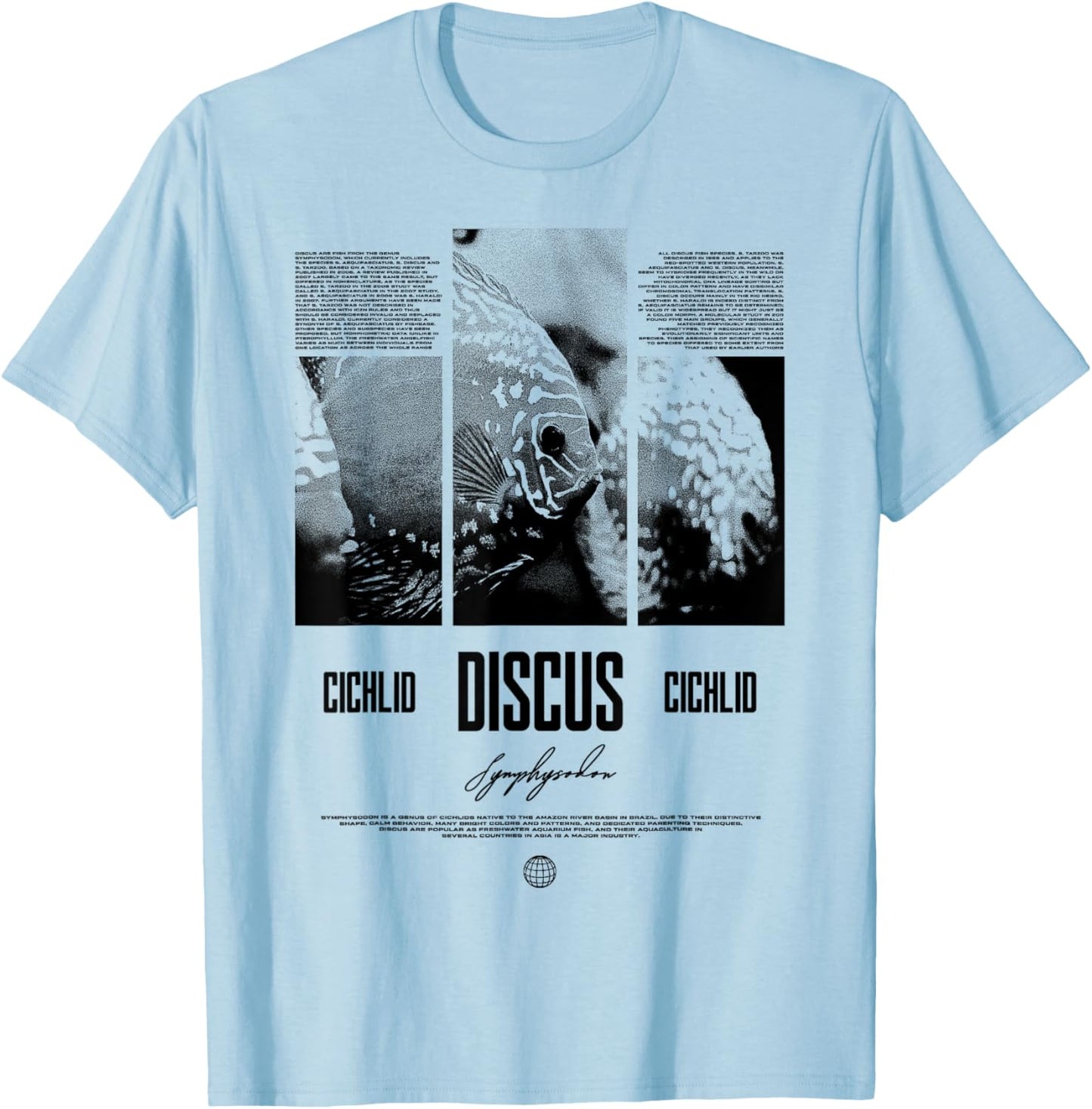 Discus Fish Cichlid Aquarium Fish Keeper , white, S T-Shirt - T-Shirt | Light Blue