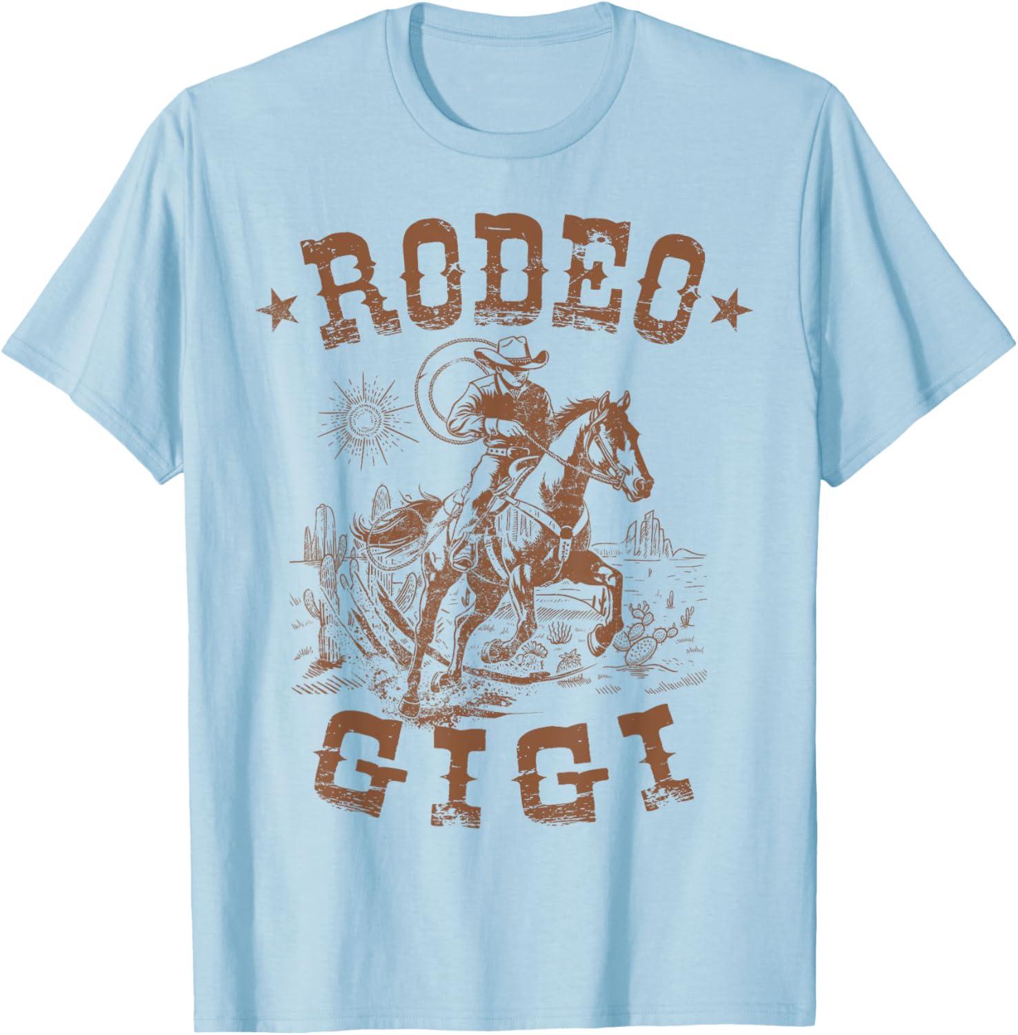 Rodeo Gigi Western Cowboy Family Matching Mother's Day T-Shirt - T-Shirt | Light Blue
