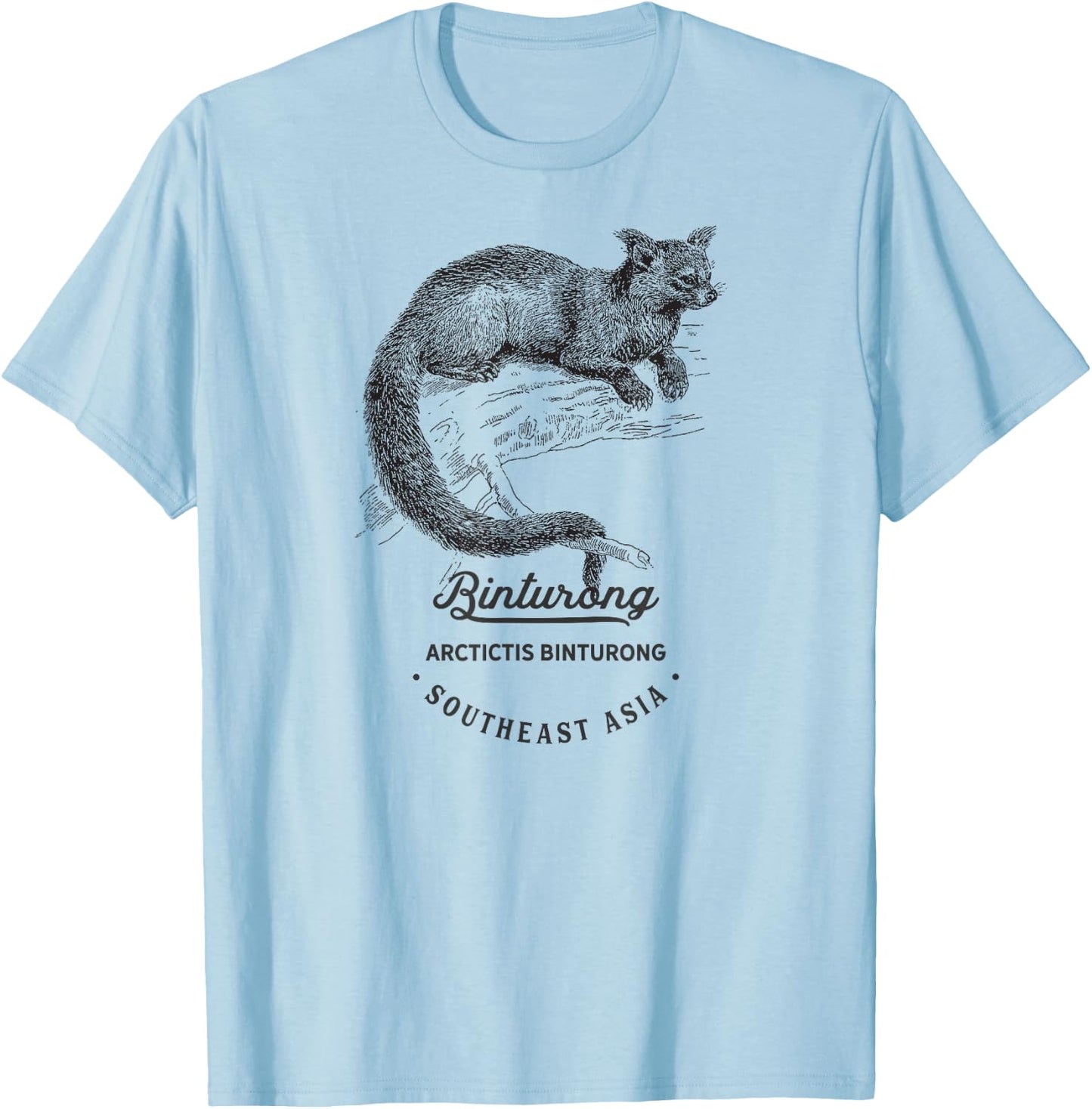 Binturong Cute Vintage Animal Print Birthday Child Woman T-Shirt - T-Shirt | Light Blue