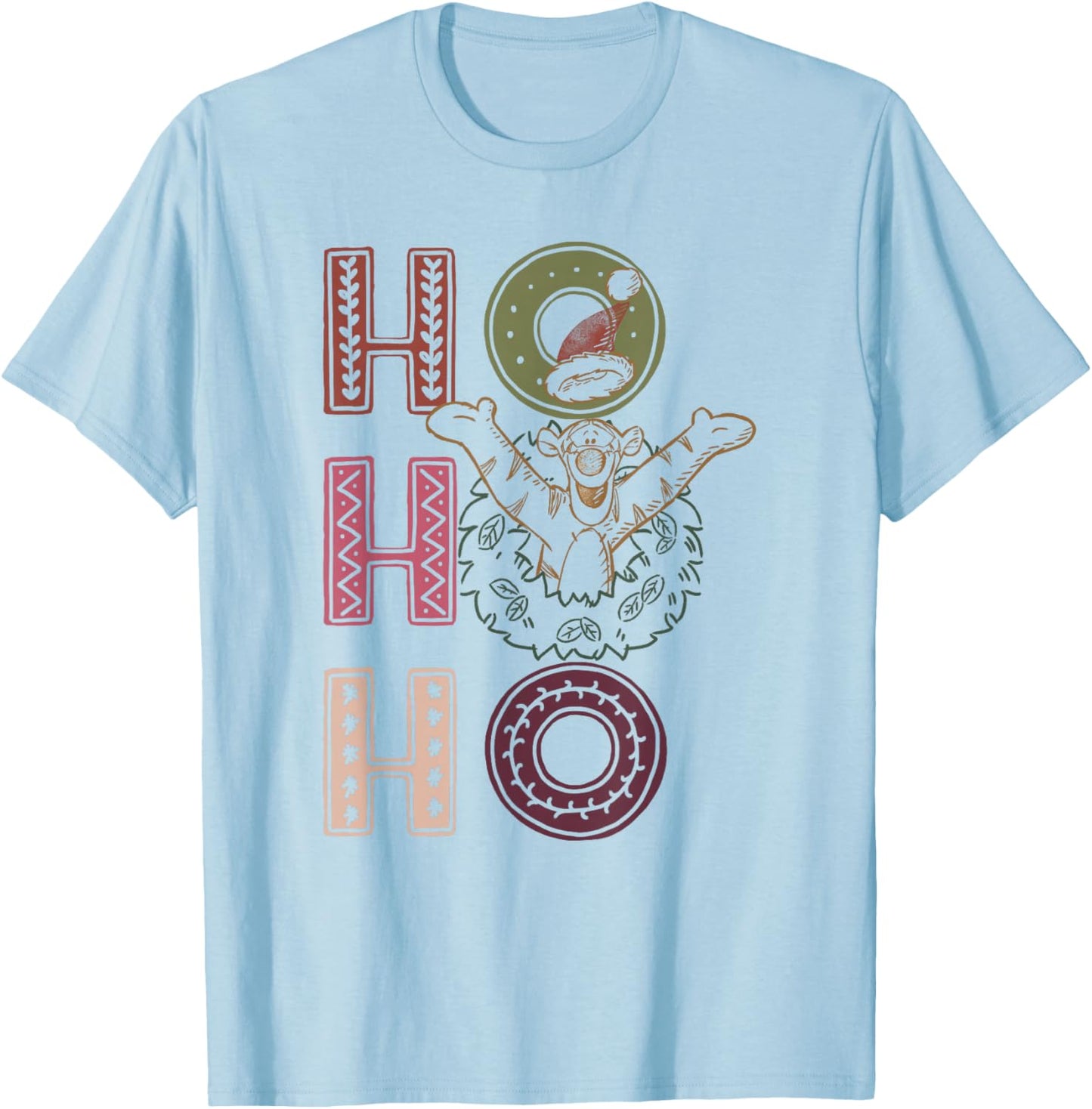 Disney Winnie the Pooh Tigger Christmas Ho Ho Ho T-Shirt - T-Shirt | Light Blue