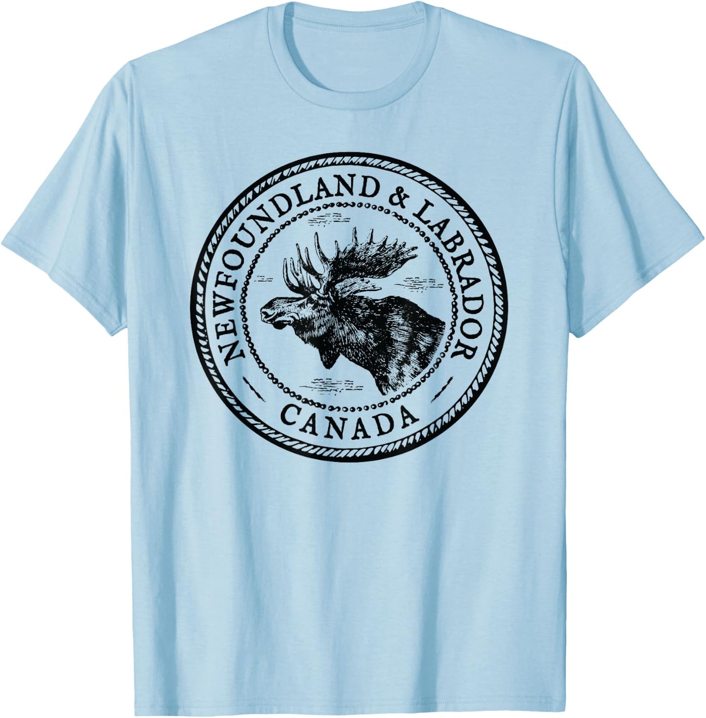 Moose Antlers Art Lovers Gift, Newfoundland & Labrador Moose T-Shirt - T-Shirt | Light Blue