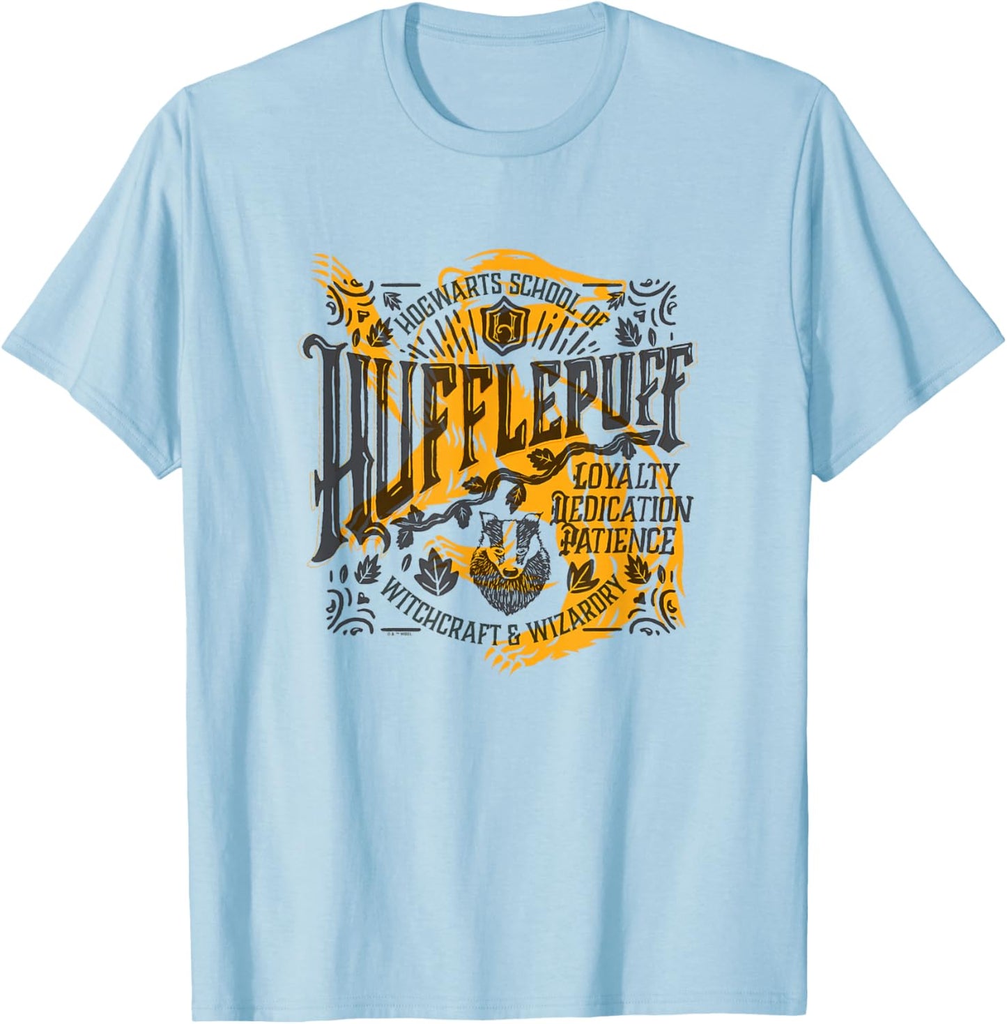 Harry Potter House of Hufflepuff Loyalty Dedication Patience T-Shirt - T-Shirt | Light Blue