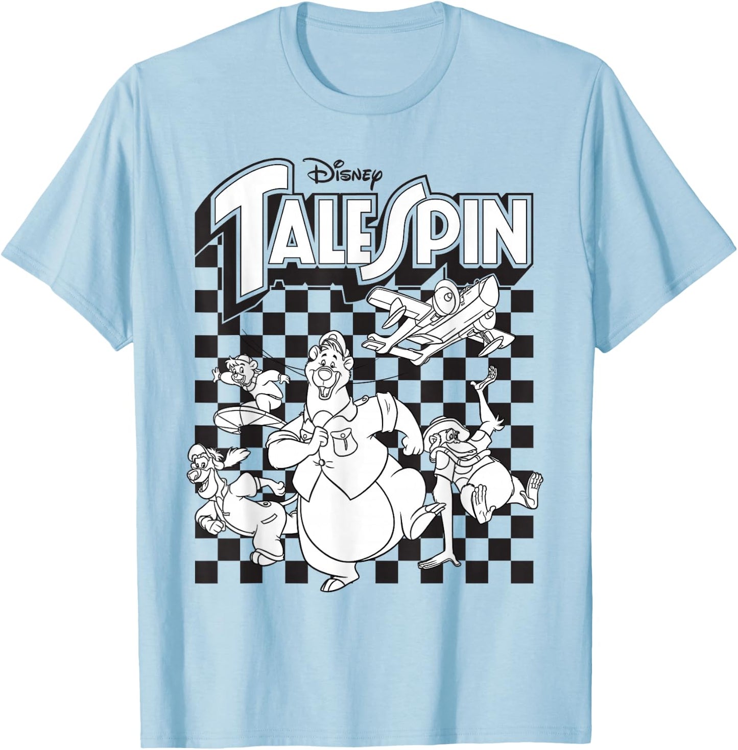 Talespin - Characters Checkered T-Shirt - T-Shirt | Light Blue