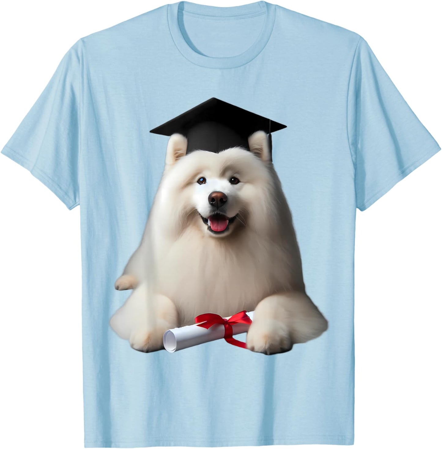 Samoyed Dog Graduation Cap Training School Graduate Owner Men Women Kids T-Shirt - T-Shirt | Light Blue