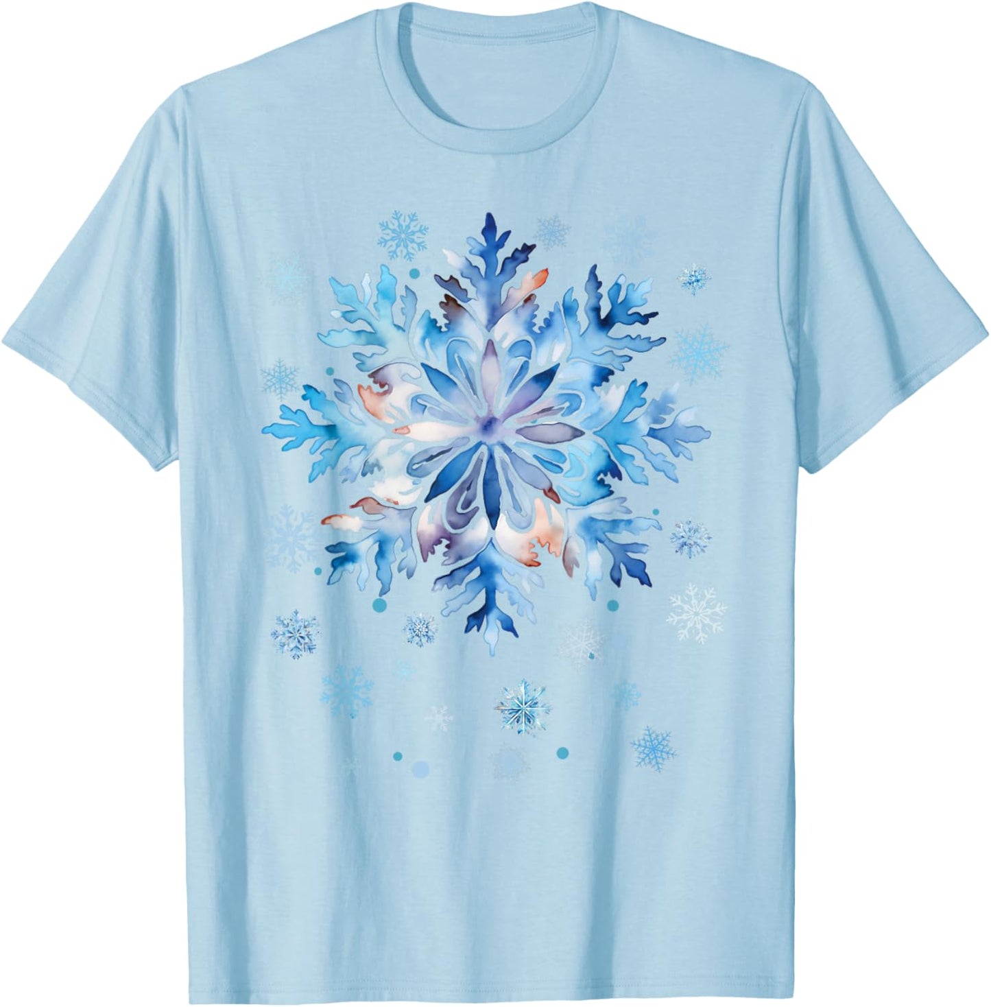 Snowflake Costume Winter Christmas Matching Women Kids Adult T-Shirt - T-Shirt | Light Blue