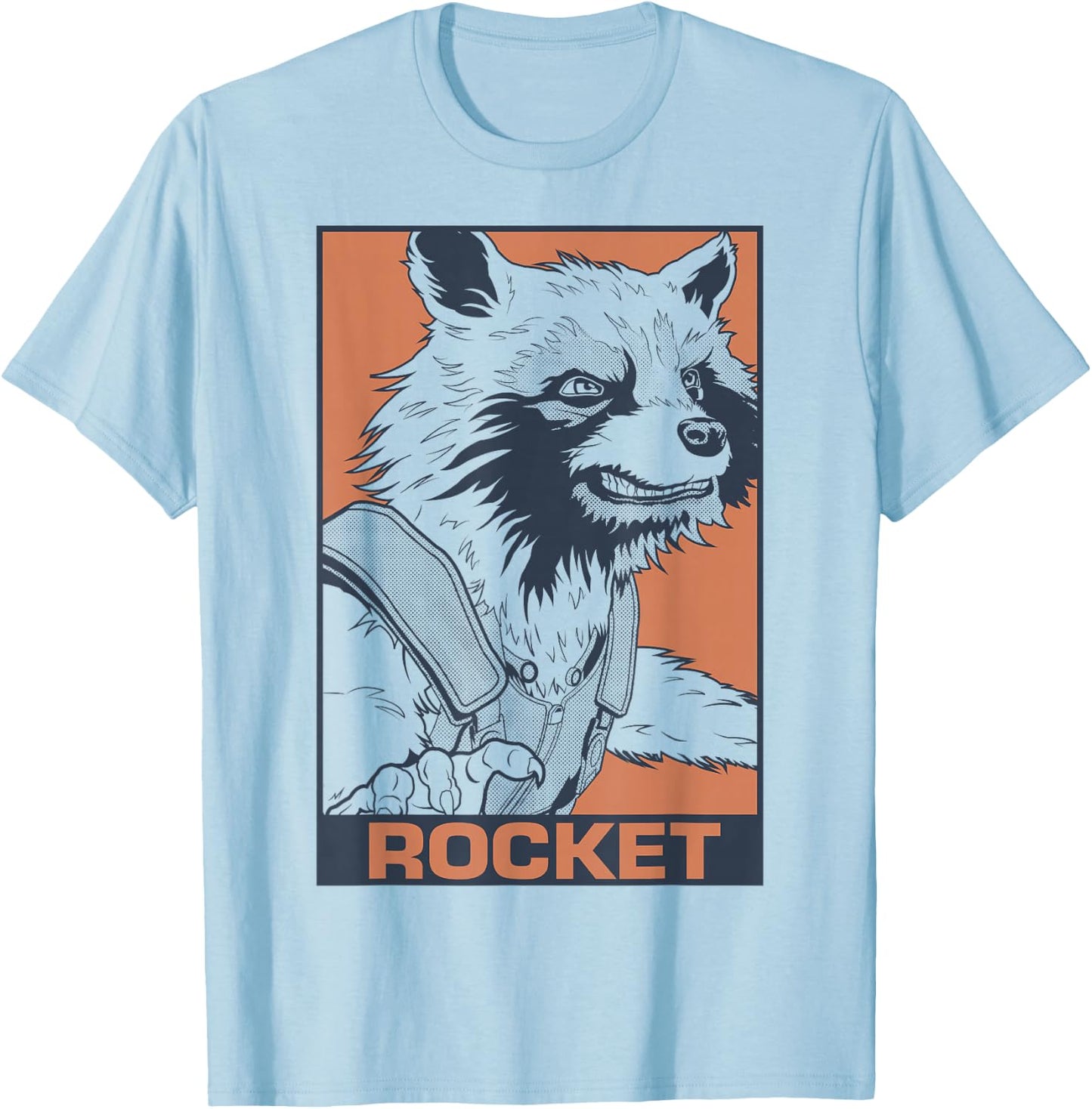 Marvel Avengers Endgame Rocket Pop Art Graphic T-Shirt - T-Shirt | Light Blue