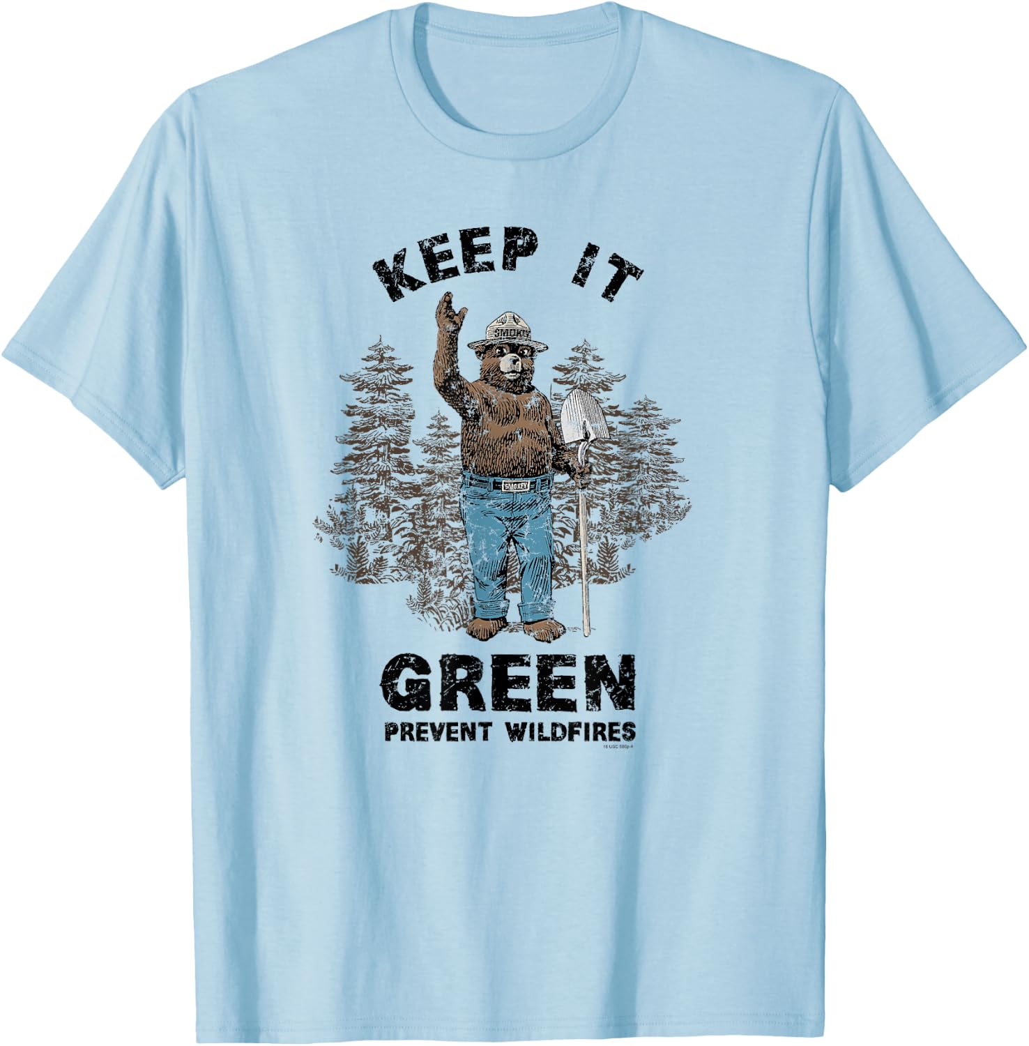 Smokey Bear Keep it Green T-Shirt - T-Shirt | Light Blue
