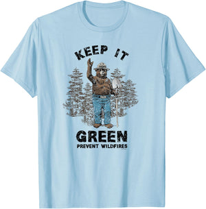 Smokey Bear Keep it Green T-Shirt - T-Shirt | Light Blue