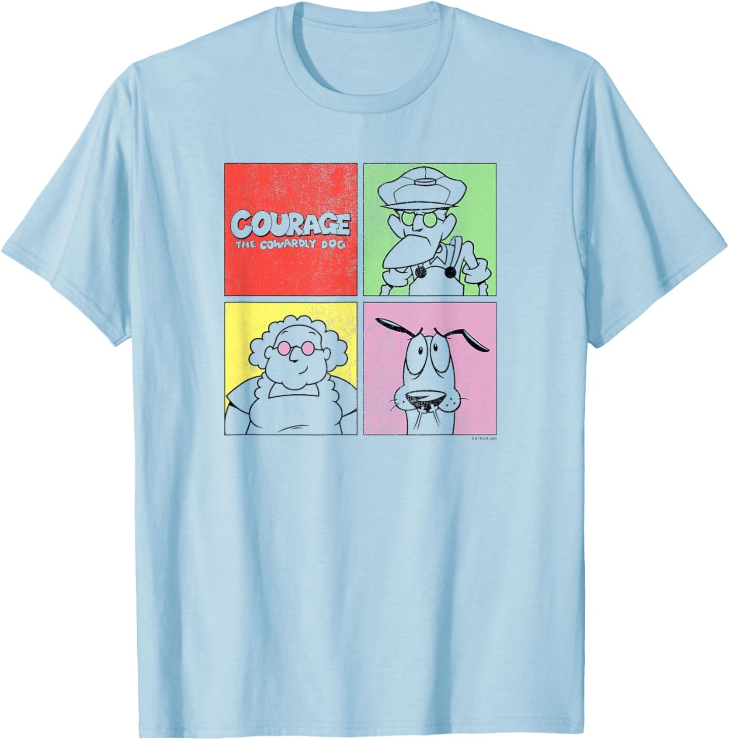 Courage The Cowardly Dog Family Pop Art Cartoon T-Shirt - T-Shirt | Light Blue