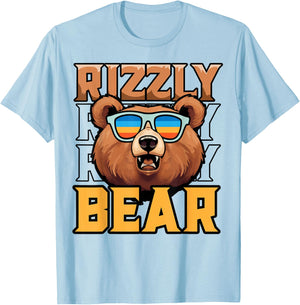 Rizzly Bear Funny Rizz Meme Grizzly Bear Lover T-Shirt - T-Shirt | Light Blue