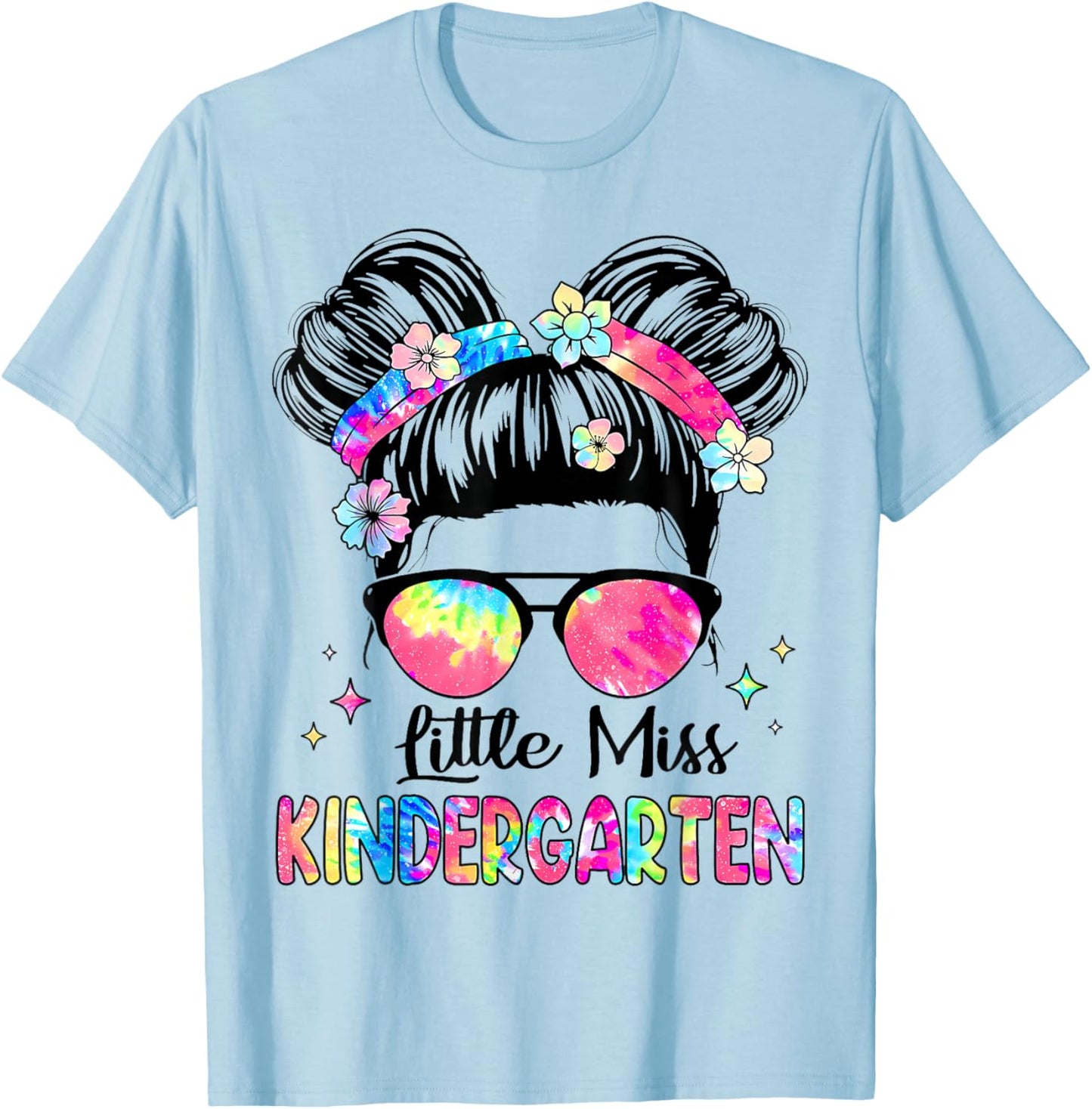 Little Miss Kindergarten Girls Kids Back To School Kinder T-Shirt - T-Shirt | Light Blue