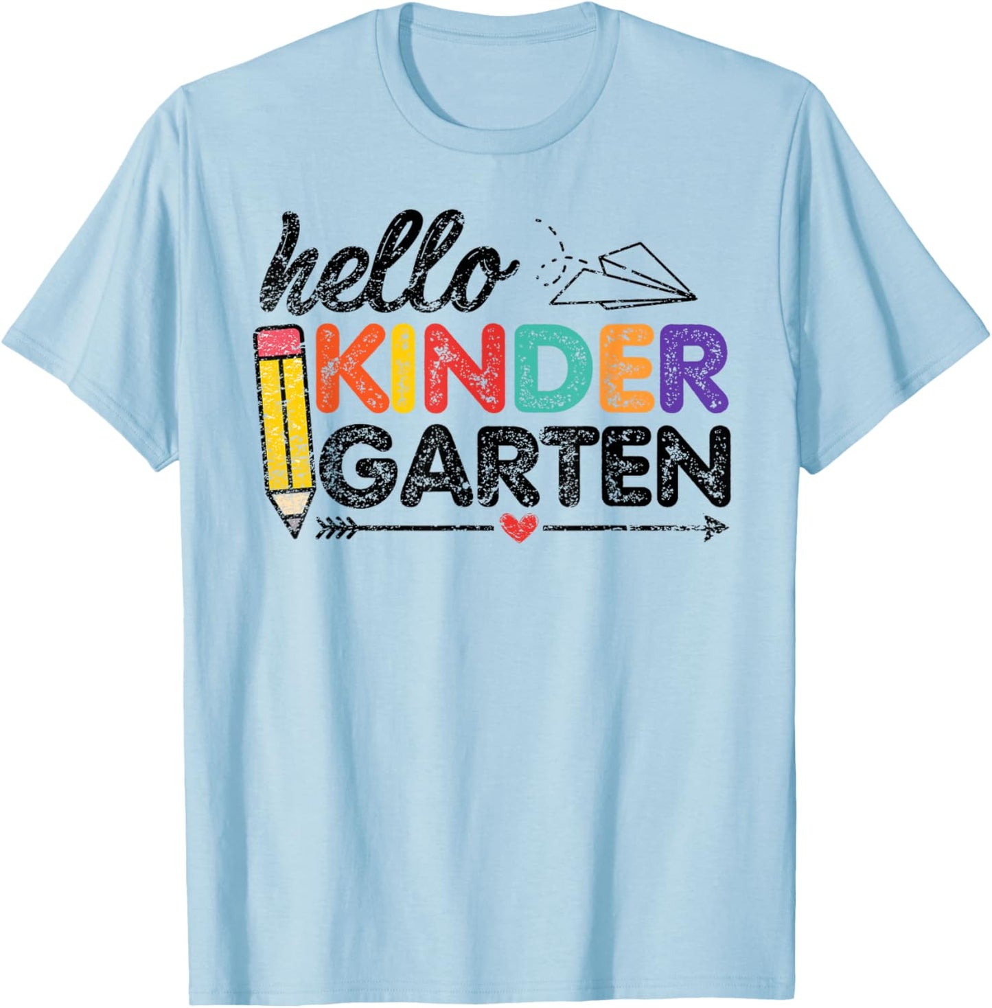 Cute Hello Kindergarten - Kids Teacher Back to School T-Shirt - T-Shirt | Light Blue