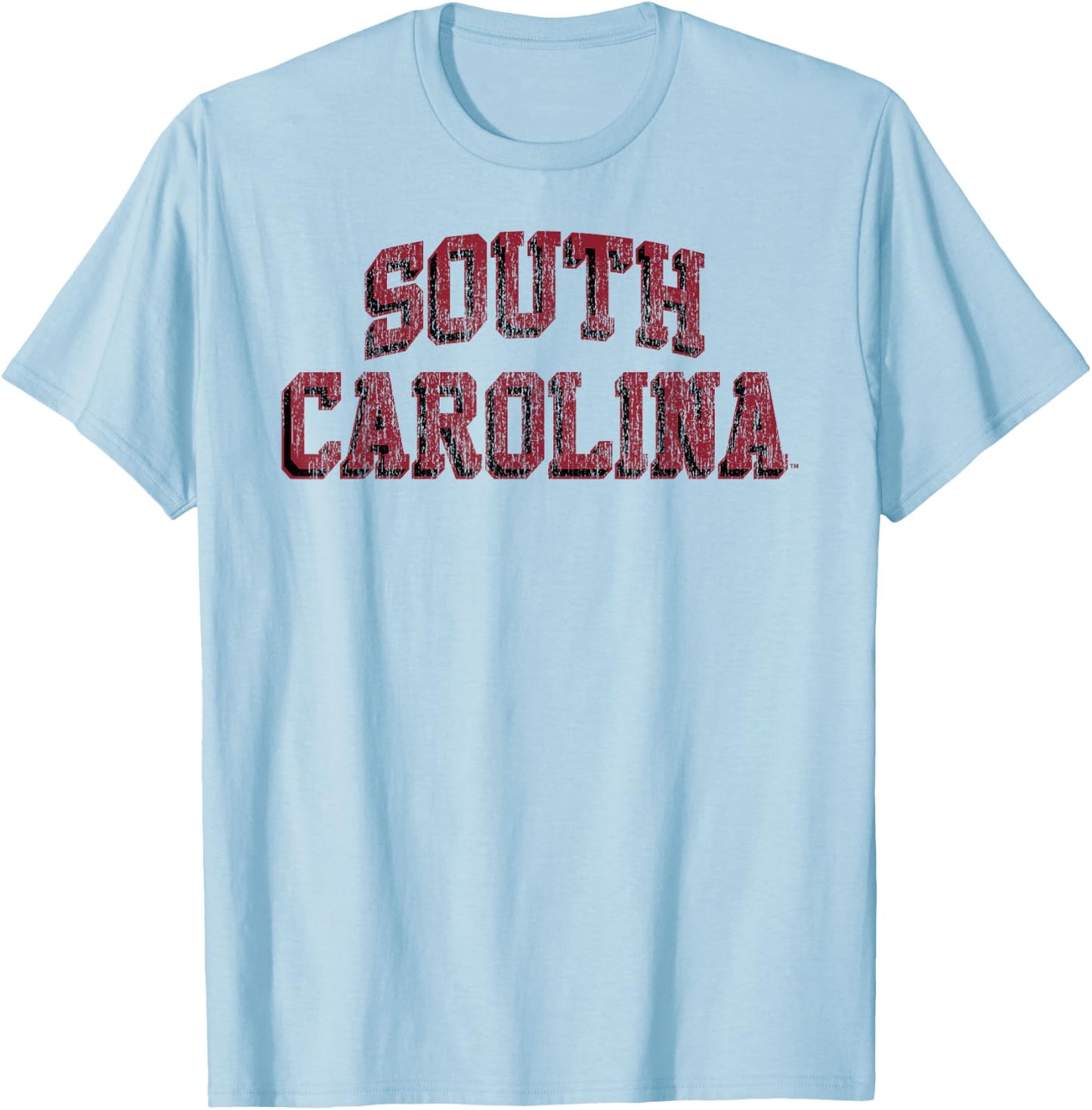South Carolina Gamecocks Retro Arch Logo Officially Licensed T-Shirt - T-Shirt | Light Blue