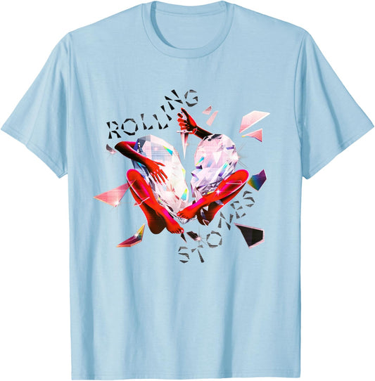 Official The Rolling Stones Exclusive Prism Heart T-Shirt - T-Shirt | Light Blue
