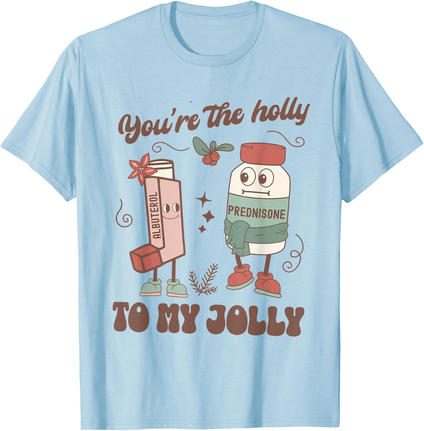 Pulmonology nurse christmas family medicine er icu nurse T-Shirt - T-Shirt | Light Blue